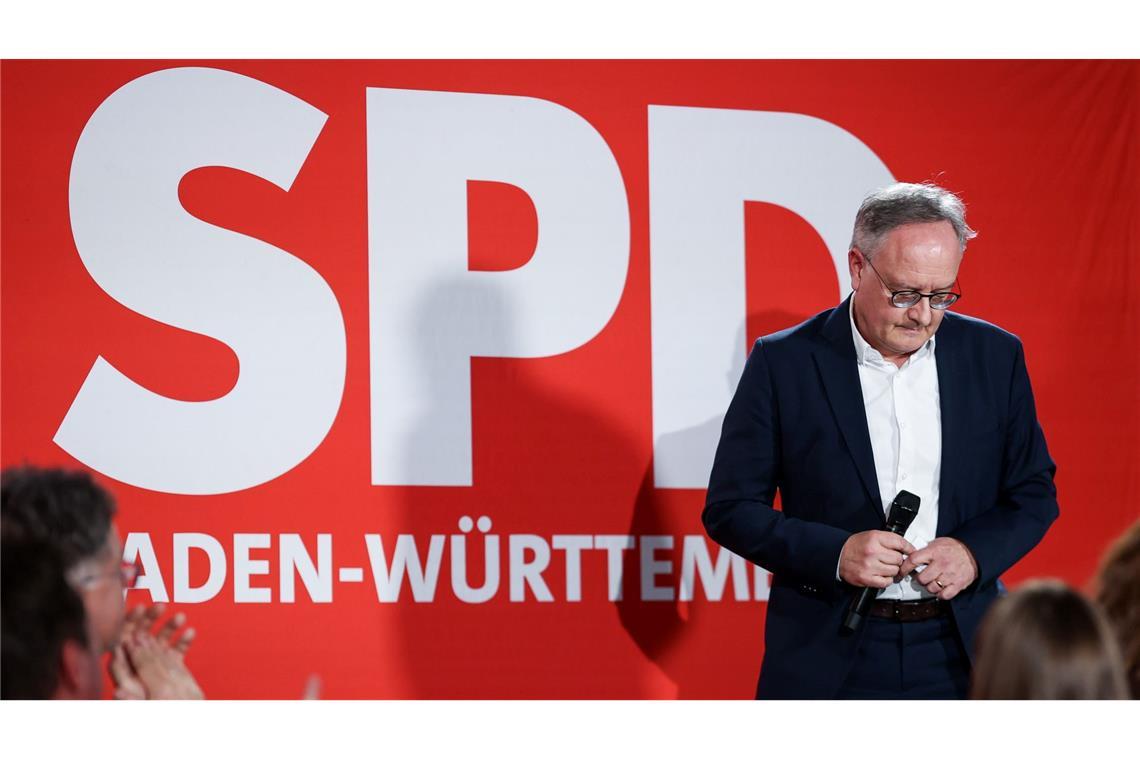 SPD-Spitzenkandidat Andreas Stoch zog Konsequenzen aus dem schwachen Abschneiden seiner Partei.