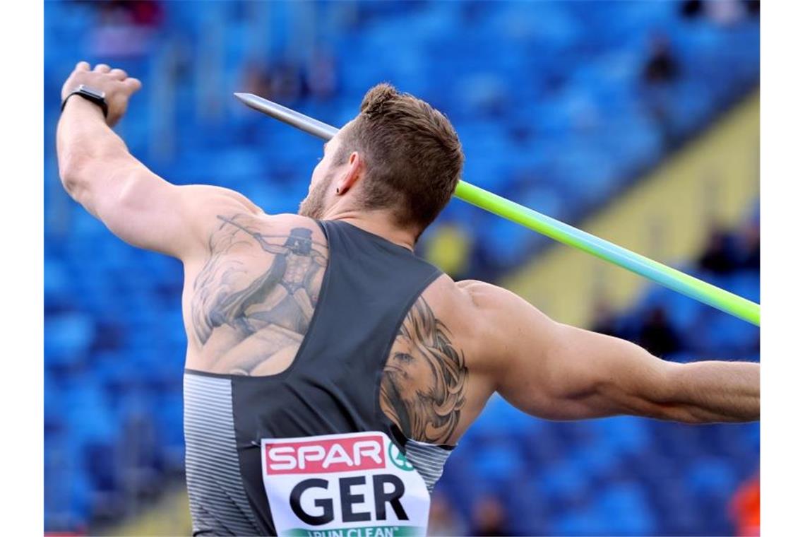 Speerwerfer Johannes Vetter warf bei der Team-EM in Polen über 96 Meter. Foto: Andrzej Grygiel/PAP/dpa