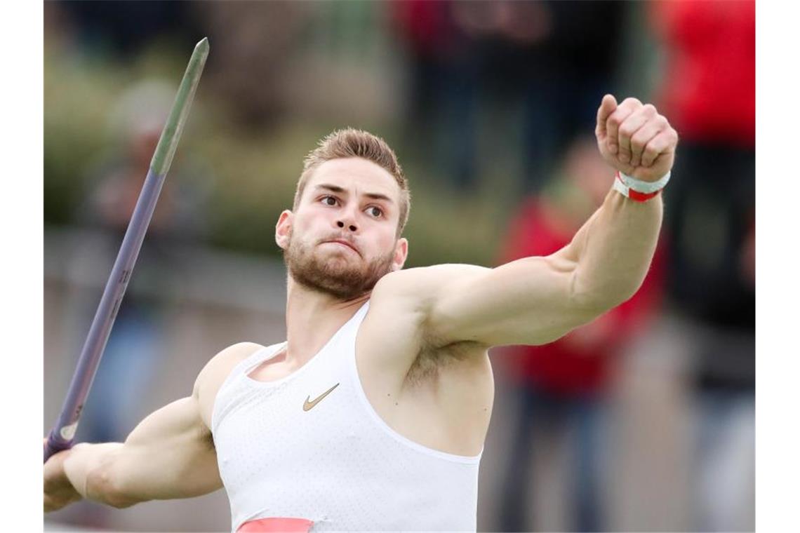 Sieg und Schock: Vetter wieder verletzt Speerwurf-Weltmeister Johannes Vetter. Foto: Jan Woitas/Archivbild