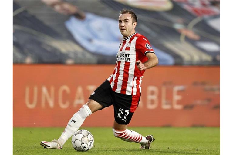 Spielt im Eindhoven-Trikot stark auf: Mario Götze. Foto: Maurice Van Steen/ANP/dpa