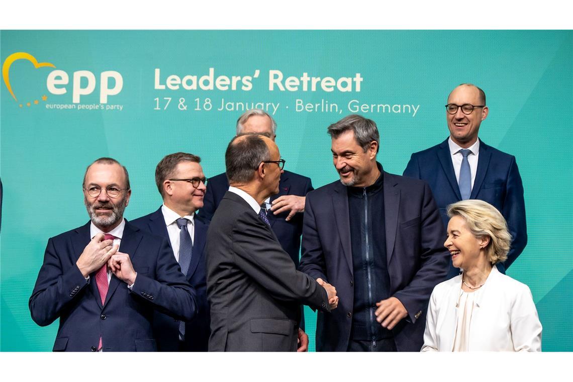 Bilder des Tages Spitzenvertreter der europäischen bürgerlich-konservativen Parteienfamilie EVP treffen sich in Berlin
