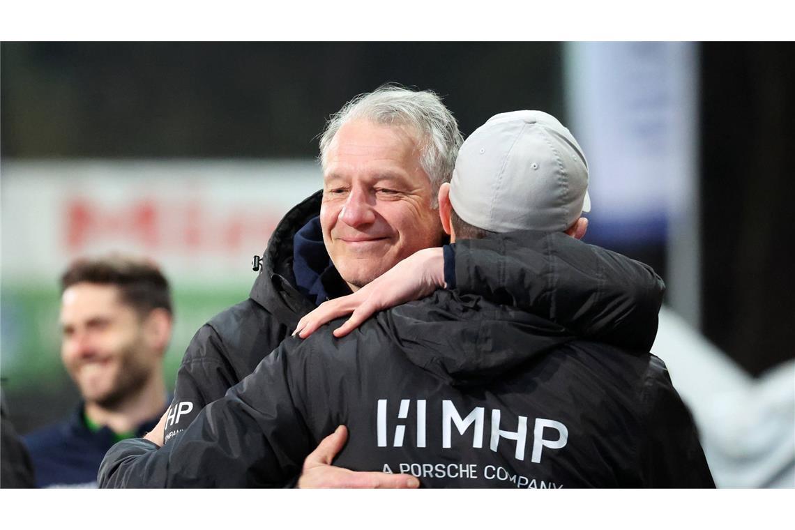 Sport-Geschäftsführer Lutz Siebrecht, Trainer Marco Wildersinn: Erfolg verbindet.
