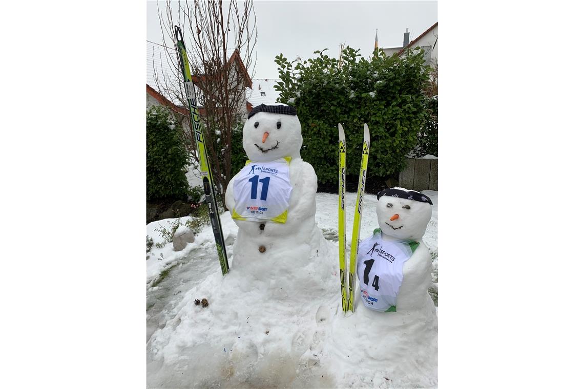 Sportlich wurde es bei den Schneemännern von Rolf Hettich aus Backnang.