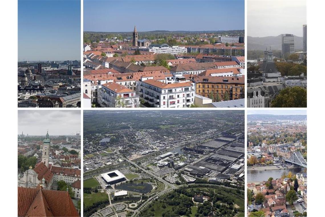 Stadtansichten von Berlin, Potsdam, Bonn, München, Wolfsburg und Dresden. In manchen Städten lebt es sich in Pandemie-Zeiten leichter. Foto: -/dpa-Zentralbild/dpa