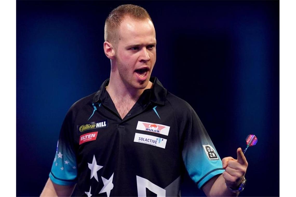 Startet gegen einen Australier in die Darts-WM in London: Max Hopp. Foto: John Walton/PA Wire/dpa