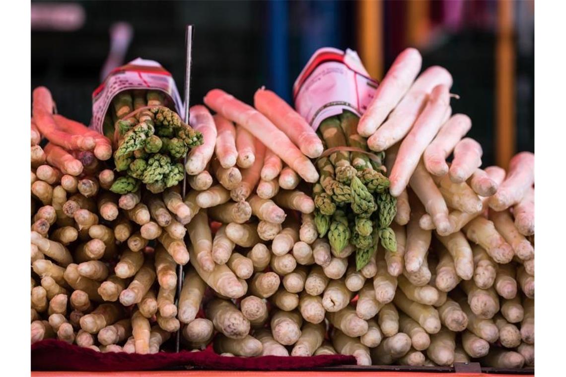 Weniger Spargel und Erdbeeren von Feldern in Deutschland Statstiker schätzen, dass in diesem Jahr 122.000 Tonnen Spargel geerntet wurden. Foto: Andreas Arnold