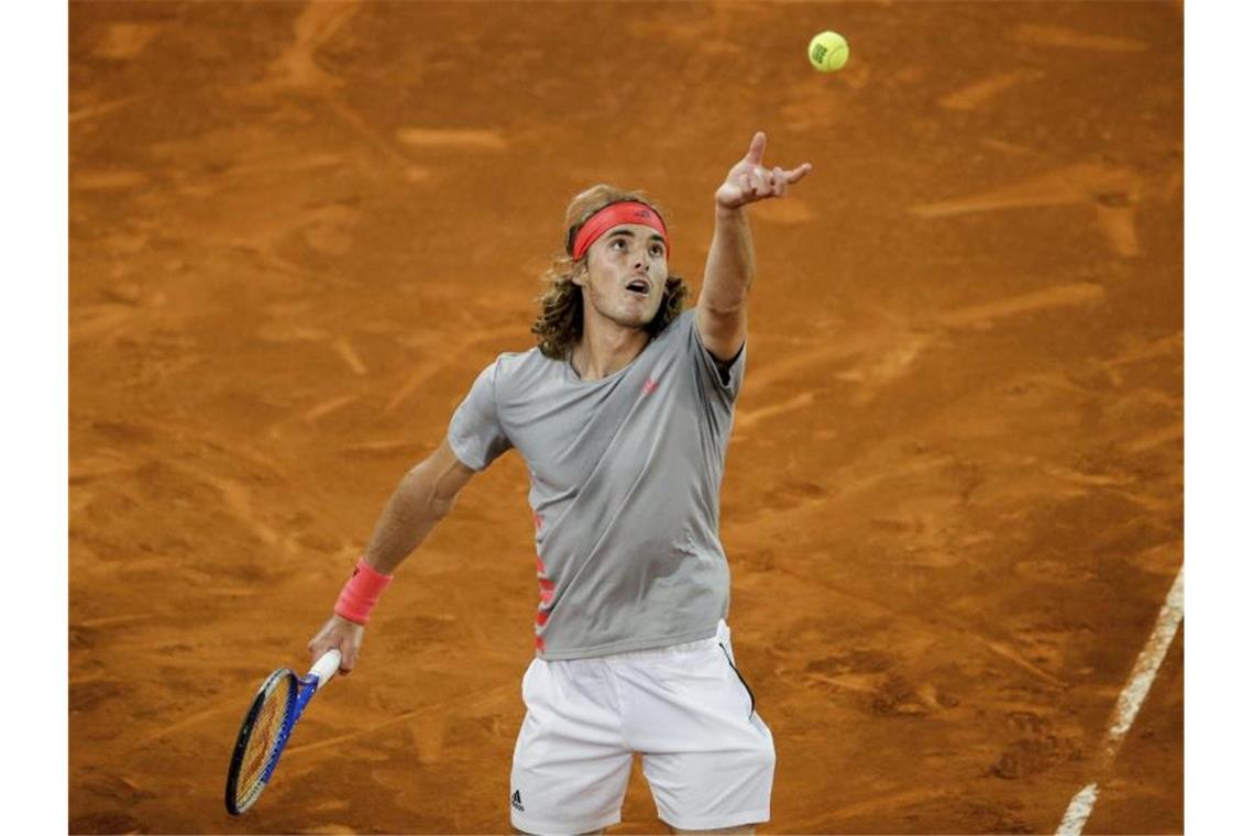 Stefanos Tsitsipas besiegte in Madrid überraschend Rafael Nadal. Foto: Bernat Armangue