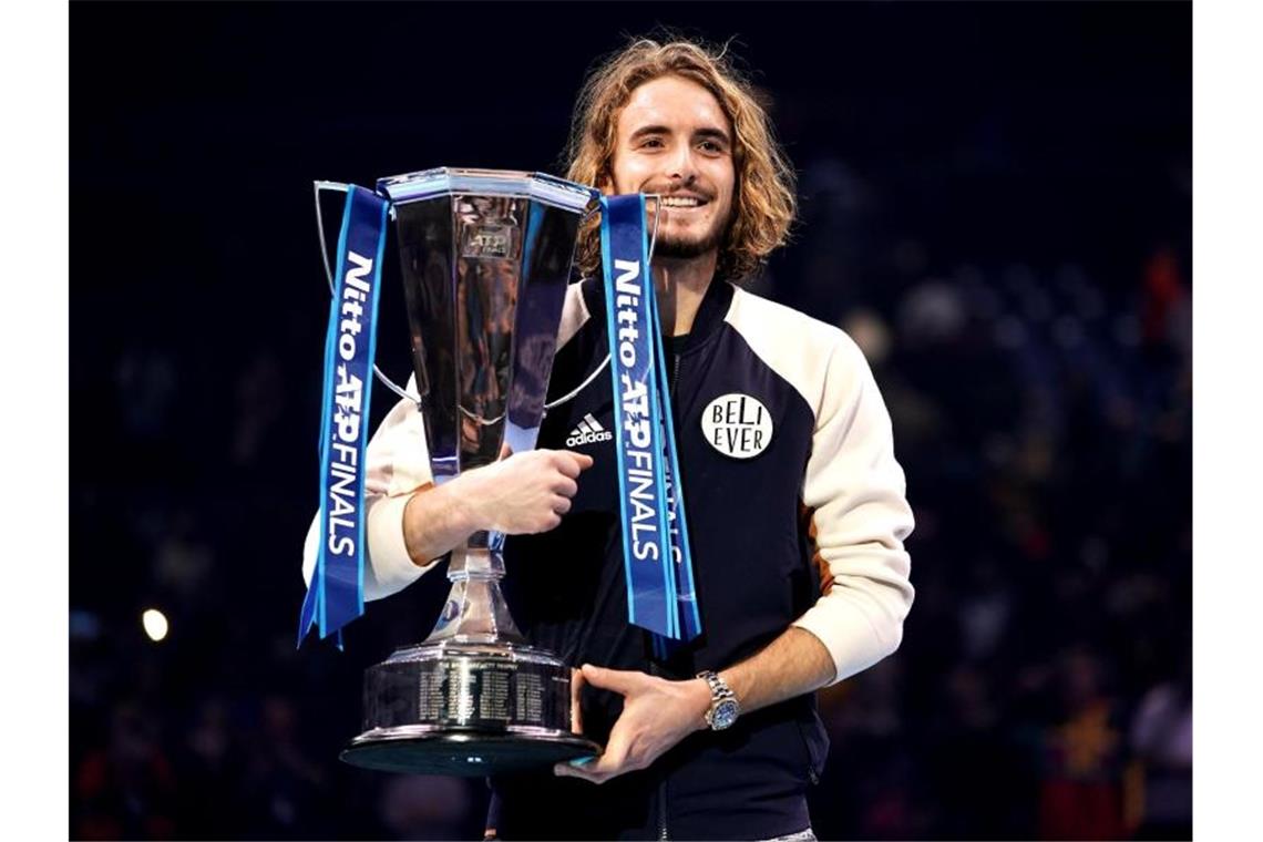 Stefanos Tsitsipas hat zum ersten Mal die ATP Finals gewonnen. Foto: John Walton/PA Wire/dpa