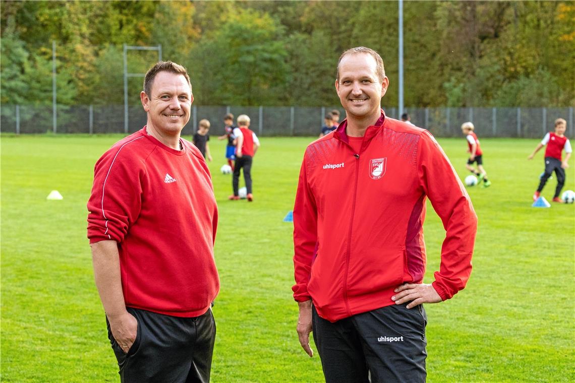 Das Engagement im Verein ist der Entwicklung von Kindern sehr förderlich Steffen Knieriem (links) und Markus Schmid sind die Väter der boomenden Nachwuchsarbeit.