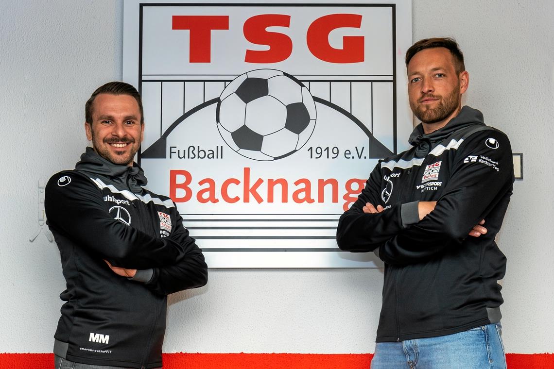 Stehen bei der TSG Backnang ab dem Sommer als neues Trainerteam im Blickpunkt: Mario Marinic (links) und Julian Schieber. Foto: A. Becher
