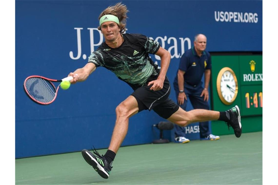 Steht bei den US Open erstmals im Achtelfinale: Alexander Zverev. Foto: Sarah Stier/AP