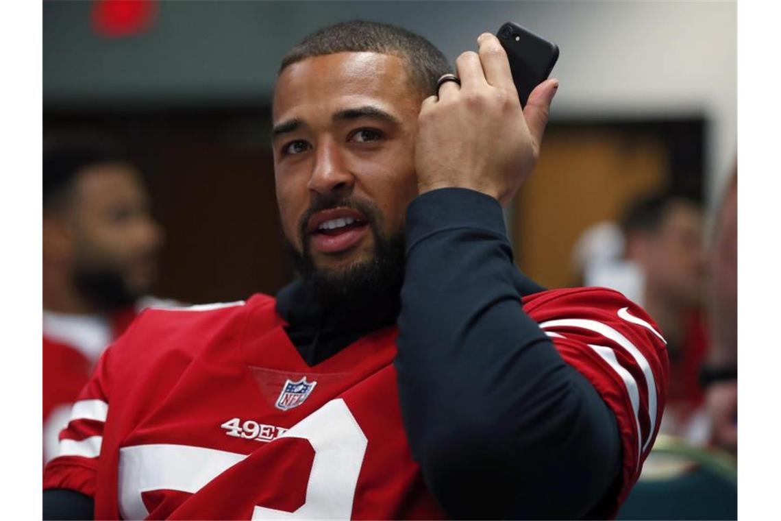 Steht in der NFL bei den San Francisco 49ers unter Vertrag: Mark Nzeocha. Foto: Wilfredo Lee/AP/dpa