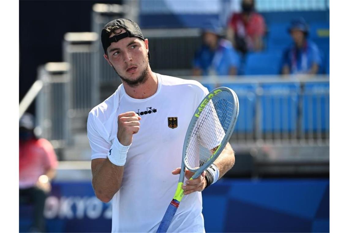 Erfolgreicher Olympia-Auftakt der deutschen Tennis-Asse Steht in Tokio auch im Einzel in der nächsten Runde: Jan-Lennard Struff. Foto: Marijan Murat/dpa