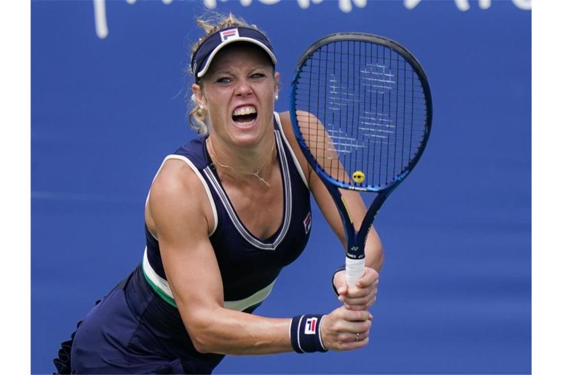 Überraschung in New York: Laura Siegemund im Doppel-Finale Steht mit ihrer russischen Doppelpartnerin Vera Swonarewa im Finale: Laura Siegesmund in Aktion. Foto: Frank Franklin Ii/AP/dpa