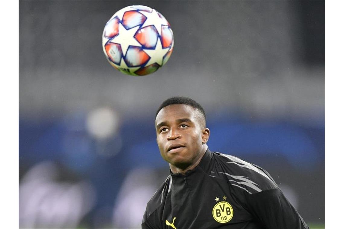 Steht nicht in der Startelf gegen Zenit: Dortmunds Youssoufa Moukoko. Foto: Martin Meissner/AP POOL/dpa