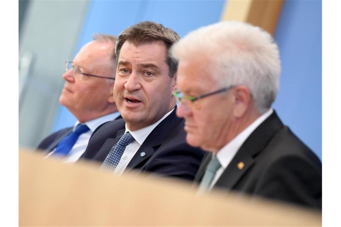 Stephan Weil, Markus Söder und Winfried Kretschmann. Foto: Britta Pedersen