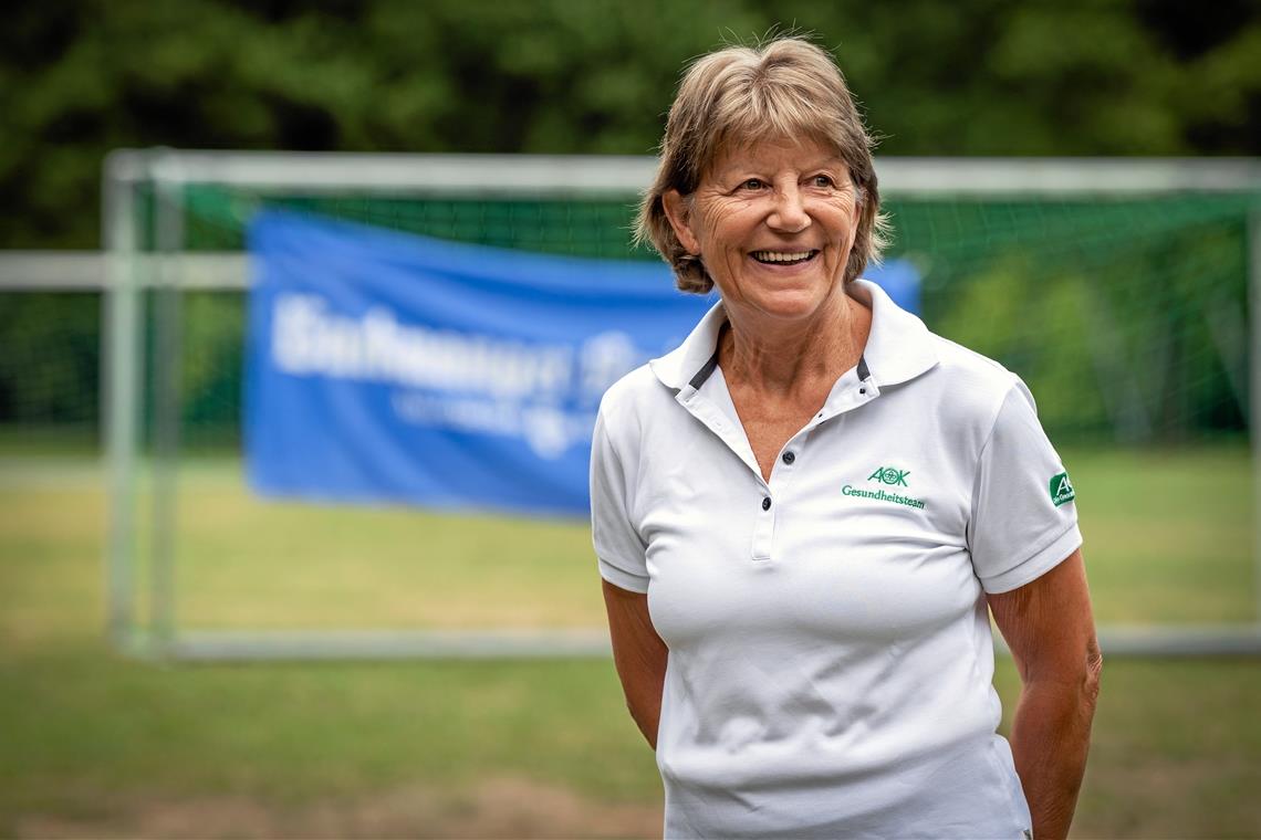 Mit fast 70 immer noch fit wie ein Turnschuh Stets guter Dinge und bester Laune: Brigitte Würfel ist mit ihrer Herangehensweise die Erfolgsgarantin bei Laufend BKZ. Foto: Alexander Becher
