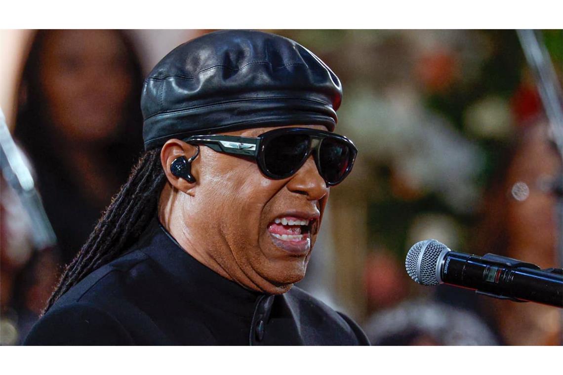 Stevie Wonder bei einem Auftritt im März in Chicago zu Ehren des verstorbenen Bürgerrechtsaktivisten Jesse Jackson