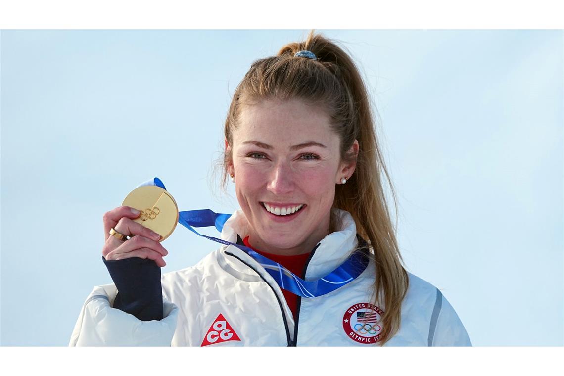 Strahlende Siegerin: Mikaela Shiffrin holte ihr drittes Olympia-Gold.