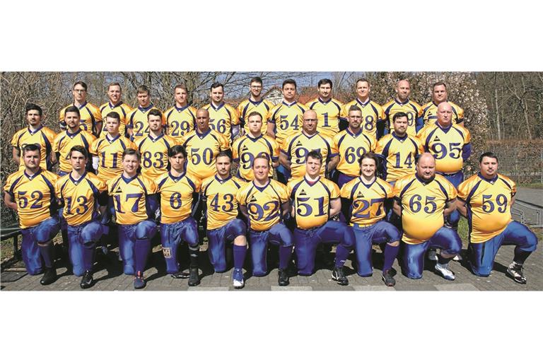 Streben nach dem Abstieg aus der Oberliga in der Landesliga einen Mittelfeldplatz an: Die Footballer der Backnang Wolverines. Foto: privat