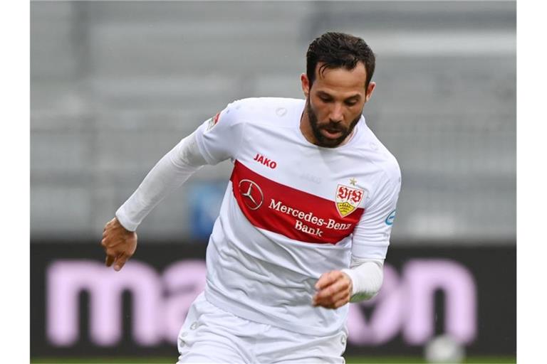 Stuttgarts Gonzalo Castro am Ball. Foto: Uli Deck/dpa-pool/dpa/Archivbild