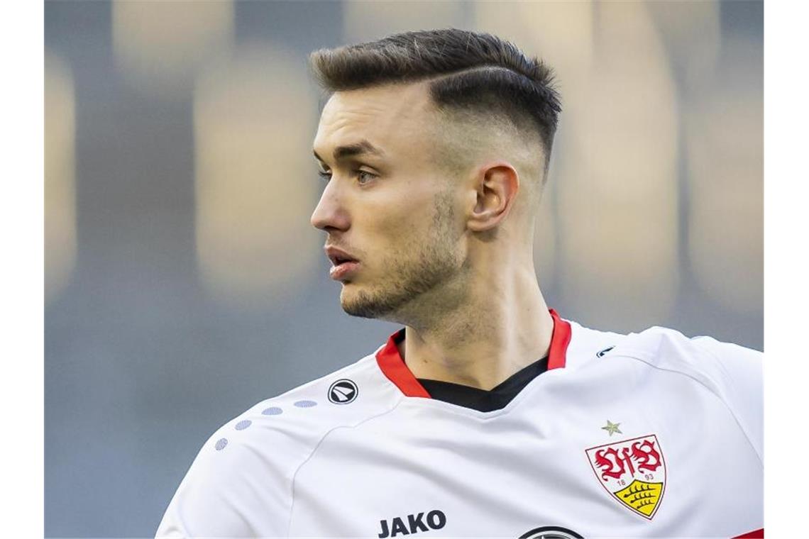 VfB-Torjäger Kalajdzic kehrt auf den Trainingsplatz zurück Stuttgarts Sasa Kalajdzic in Aktion. Foto: Tom Weller/dpa/Archivbild