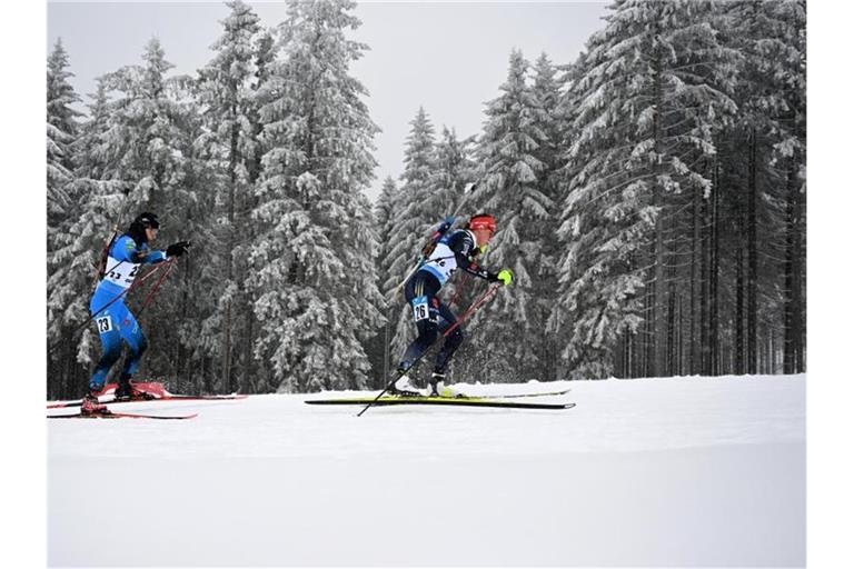 Sucht gerade nach ihrer Form: Biathletin Denise Herrmann. Foto: Hendrik Schmidt/dpa