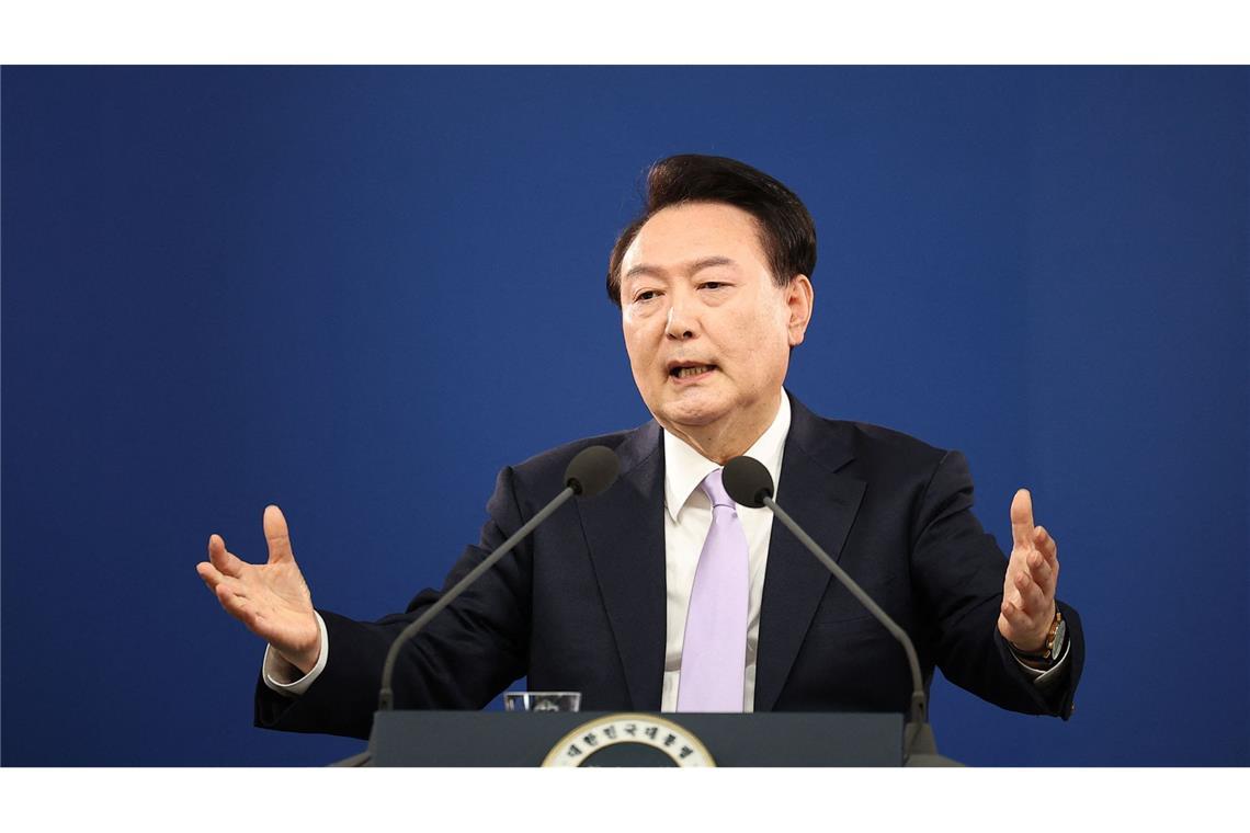 Anhänger von Yoon Suk Yeol wollen Festnahme verhindern Südkorea ist gespalten, wenn es um Yoon Suk Yeol geht. (Archivbild)