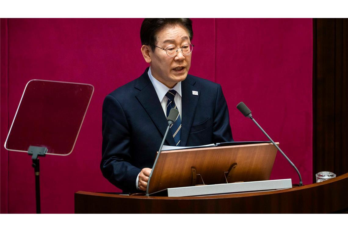 Südkoreas Präsident Lee Jae Myung steht seit Beginn des Iran-Kriegs vor großen Herausforderungen. Die ostasiatische Volkswirtschaft ist stark von Energielieferungen aus Nahost abhängig. (Archivbild)
