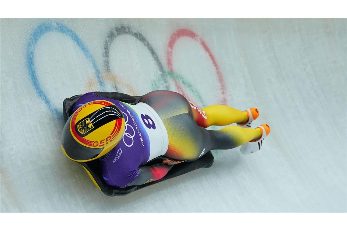 Susanne Kreher in Aktion bei den Olympischen Winterspielen Mailand Cortina 2026.