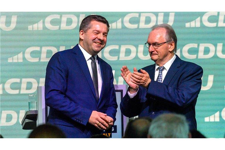 Sven Schulze will das Amt von Sachsen-Anhalts Regierungschef Reiner Haseloff (beide CDU) übernehmen. (Archivbild)