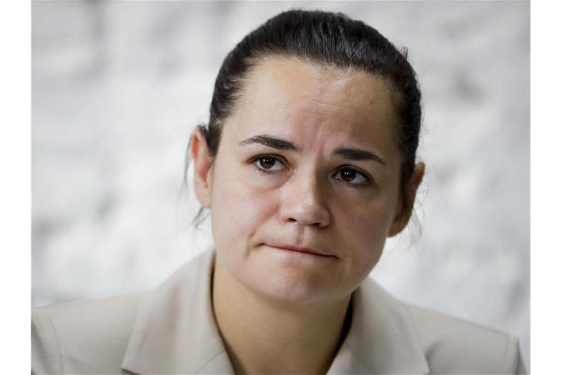 Polizeigewalt in Belarus: Oppositionelle flieht in EU Swetlana Tichanowskaja trat bei der Präsidentenwahl gegen Amtsinhaber Alexander Lukaschenko an. Foto: Sergei Grits/AP/dpa