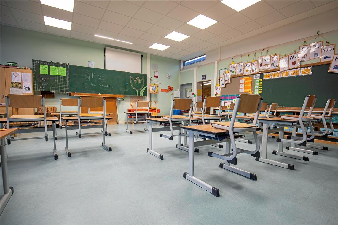 Symbolfoto: Ein leeres Klassenzimmer in der Anna-Haag-Grundschule in Althütte Foto: A. Becher 