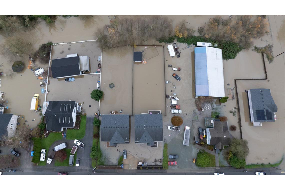 Tagelange Regenfälle hatten heftige Überschwemmungen im Bundesstaat Washington an der US-Westküste ausgelöst.