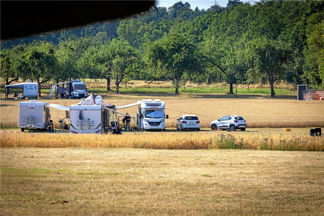 Teile der vorgesehenen Campingplätze, hier am Forstboden, sind im Vorfeld des Heimspiels aufgrund der Waldbrandgefahr gesperrt worden. Stattdessen hat man Alternativen innerhalb der Gemeinde geschaffen. Diese haben nicht jedem gefallen. Foto: Alexander Becher