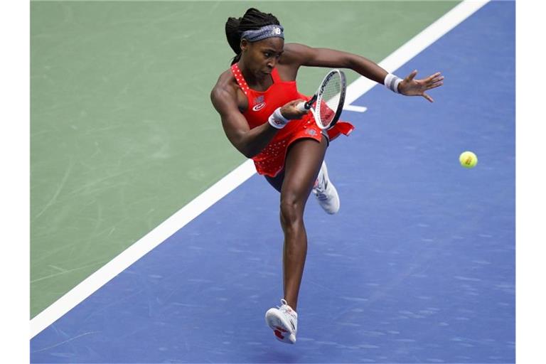 Tennis-Shootingstar Coco Gauff in Aktion. Foto: Frank Franklin II/AP/dpa