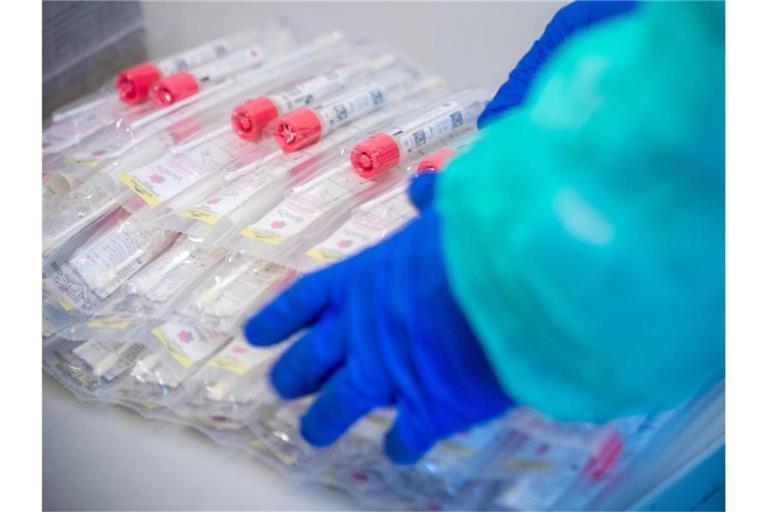 Testsets mit Abstrichstäbchen liegen in einem Testzentrum für Corona-Verdachtsfälle. Foto: Jens Büttner/dpa-Zentralbild/dpa/Symbolbild