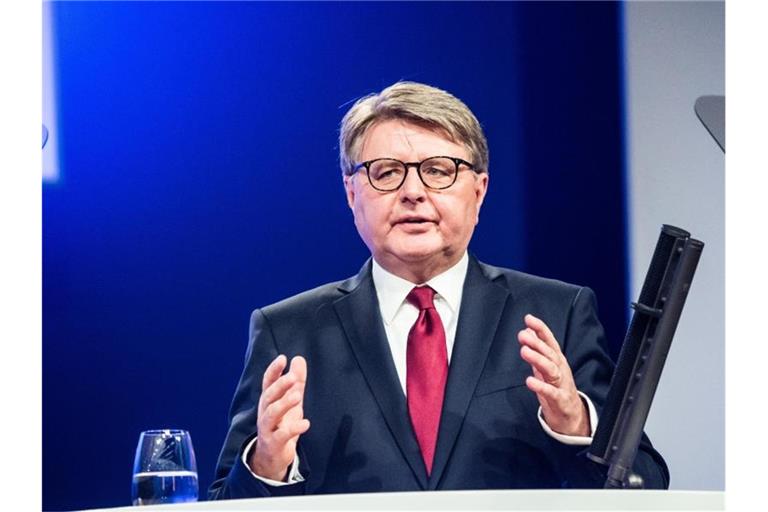 Theodor Weimer, Vorstandsvorsitzender Deutsche Börse AG, bei einer Hauptversammlung der Deutsche Börse AG. Foto: Andreas Arnold/dpa