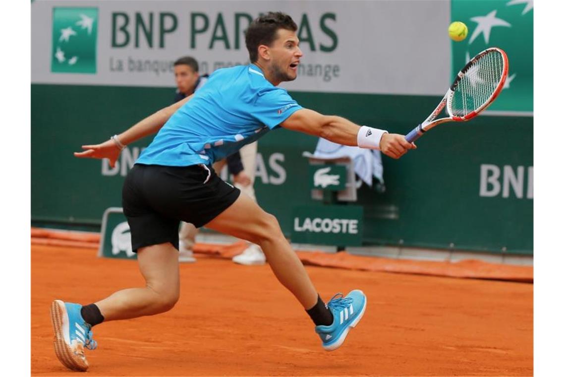 Deutsches Doppel und Barty holen Titel, Thiem fordert Nadal Thiem behielt in dem von mehreren Unterbrechungen geprägten Match letztlich die Oberhand. Foto: Michel Euler/AP