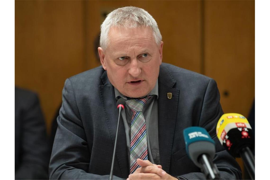 Thomas Blenke, innenpolitischer Sprecher der CDU-Fraktion im Landtag von Baden-Württemberg, spricht. Foto: Marijan Murat/dpa/Archivbild