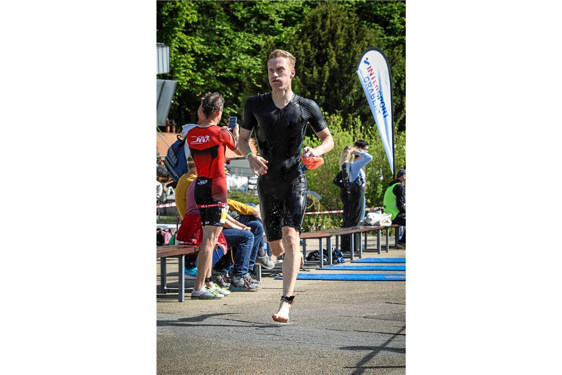 Thomas Bosch vom TC Backnang war mit seiner Schwimmleistung nicht zufrieden.
