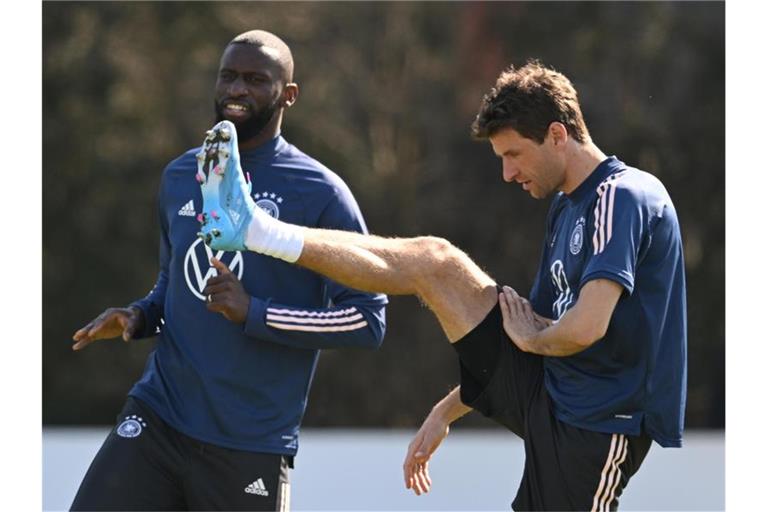 Thomas Müller beim Training der Nationalmannschaft. Foto: Arne Dedert/dpa