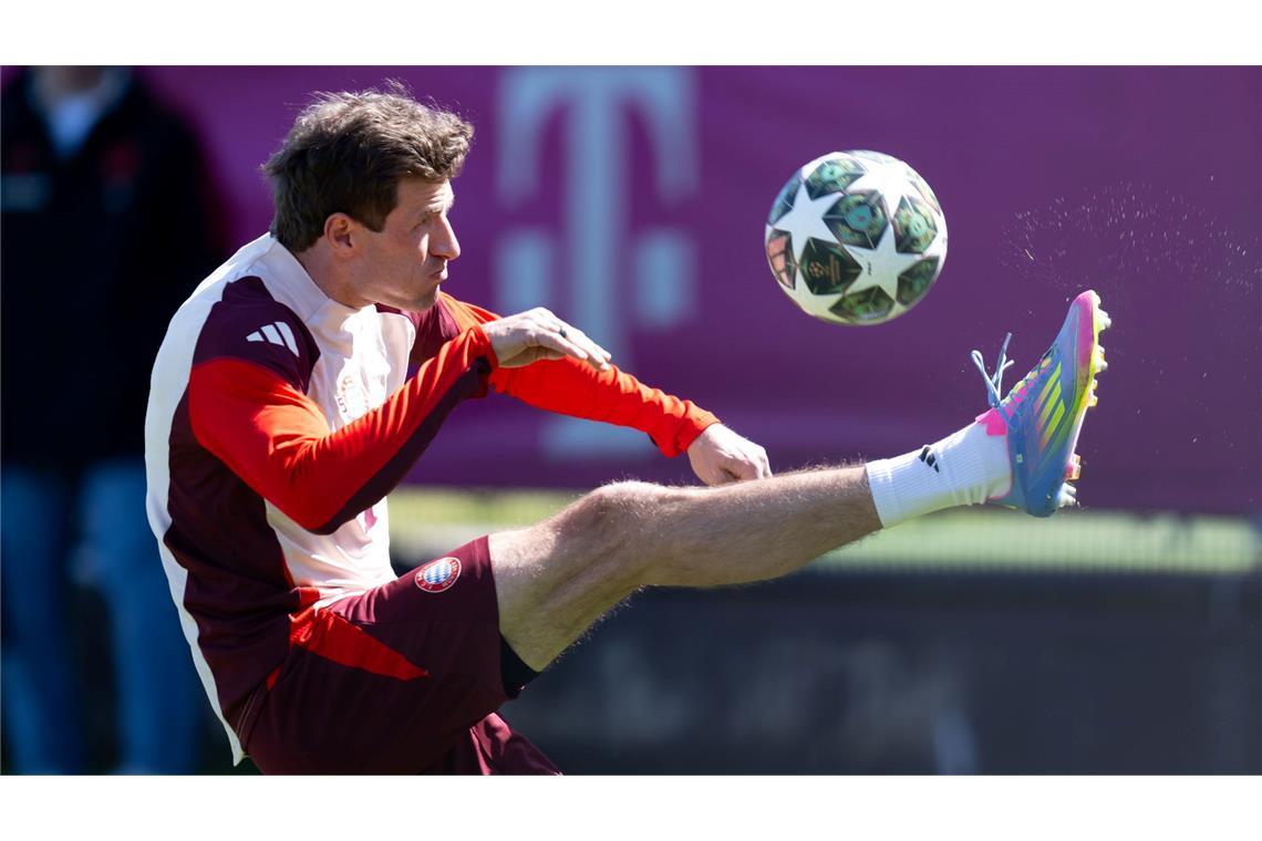 Bilder des Tages Thomas Müller in Aktion beim Abschlusstraining von FC Bayern.