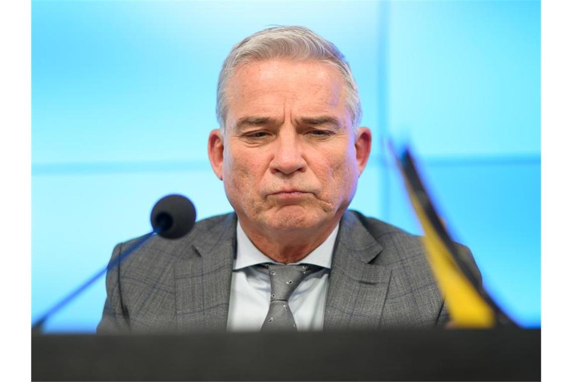 Thomas Strobl (CDU) bei einer Pressekonferenz. Foto: Sebastian Gollnow/dpa/Archivbild