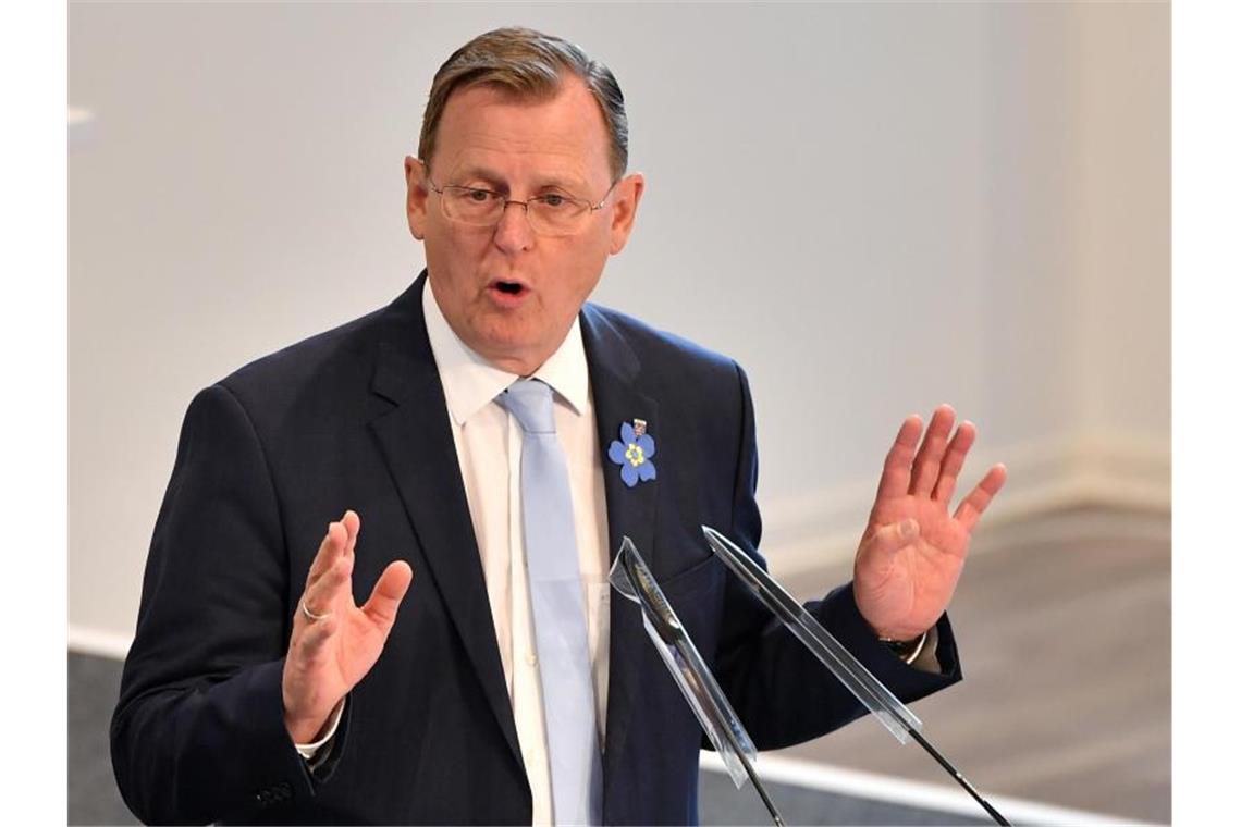 Thüringens Ministerpräsident Bodo Ramelow spricht in Erfurt. Foto: Martin Schutt/dpa-Zentralbild/dpa