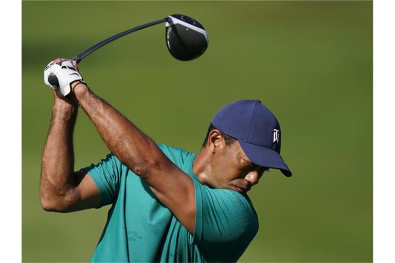 Tiger Woods beim Training im Augusta National Golf Club. Foto: David J. Phillip/AP/dpa