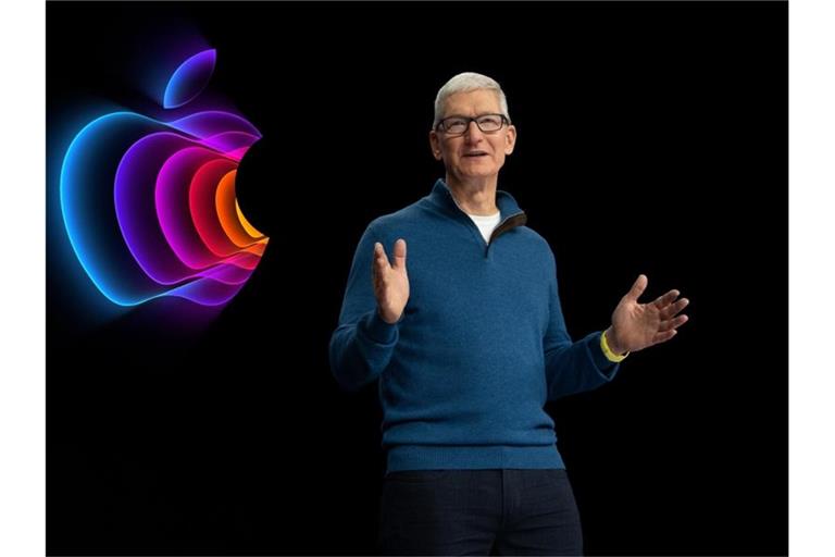 Tim Cook präsentiert Neuheiten aus der Apple-Welt. Foto: Apple/dpa