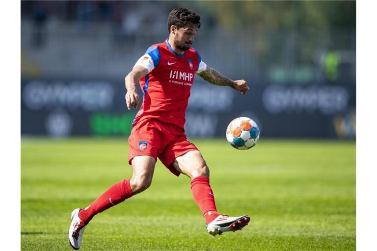 Tim Kleindienst vom 1. FC Heidenheim. Foto: Tom Weller/dpa/Archivbild