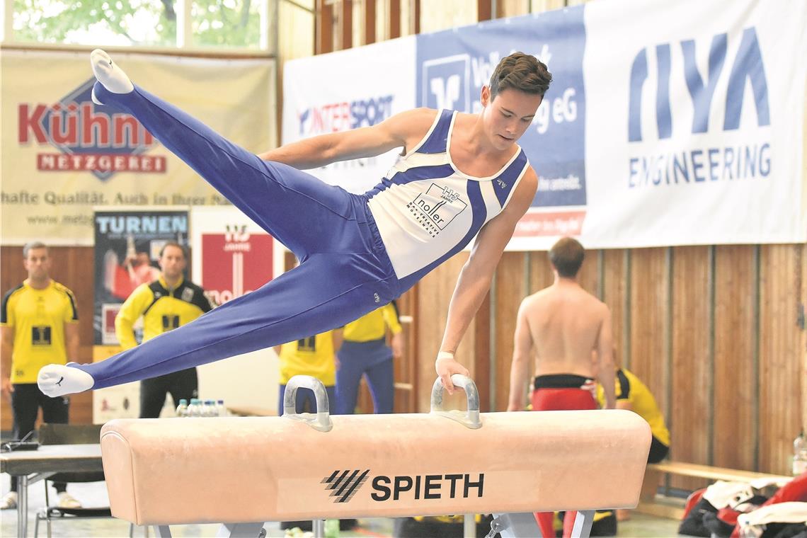Timo Bölcke gewinnt mit den Backnanger Drittliga-Turnern den Testwettkampf. Foto: T. Sellmaier