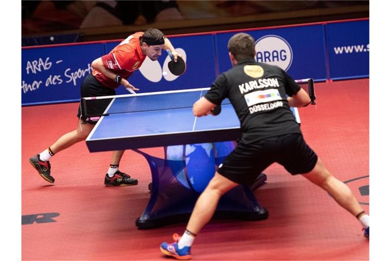 Timo Boll besiegte im Halbfinale den Schweden Kristian Karlsson in 3:1 Sätzen. Foto: Marius Becker/dpa